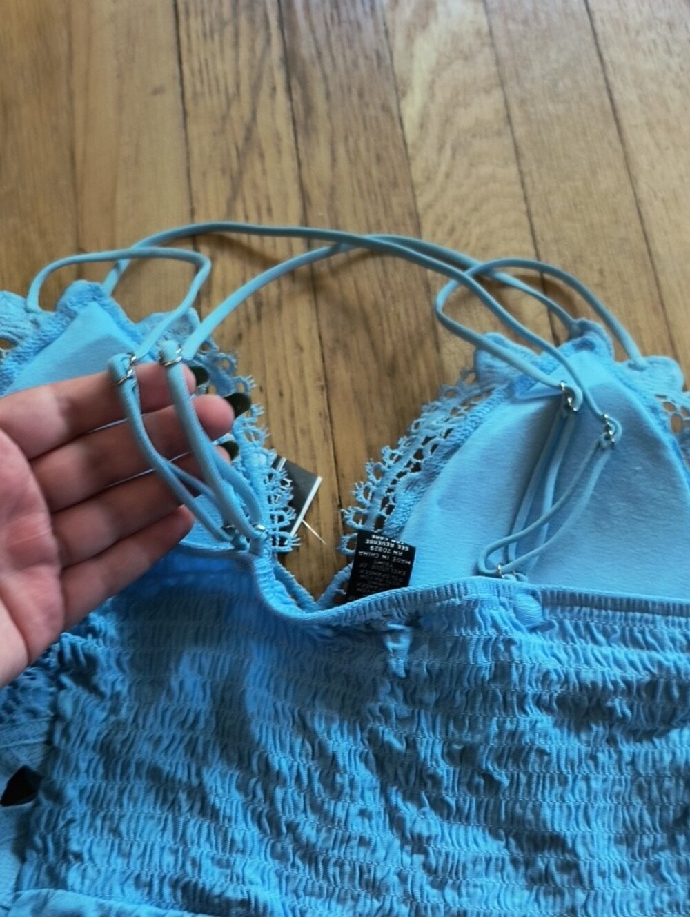 Rue21 Light Blue Lace-Trim  One-Piece Bodysuit - Picture 9 of 10